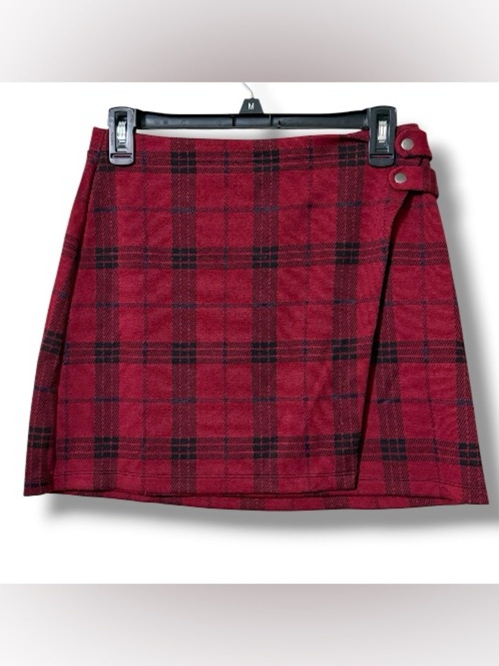 SO juniors wrap mini skirt size medium hidden elastic waist front wrap design